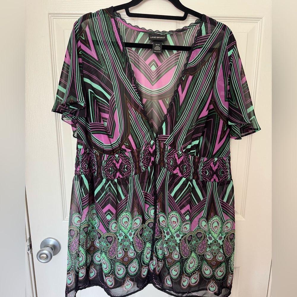 EUC Lane Bryant Sheer Midi Kimono Top. Size 18/20